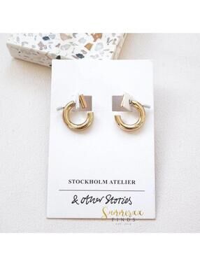 & Other Stories Chunky Bar Hoop Earrings